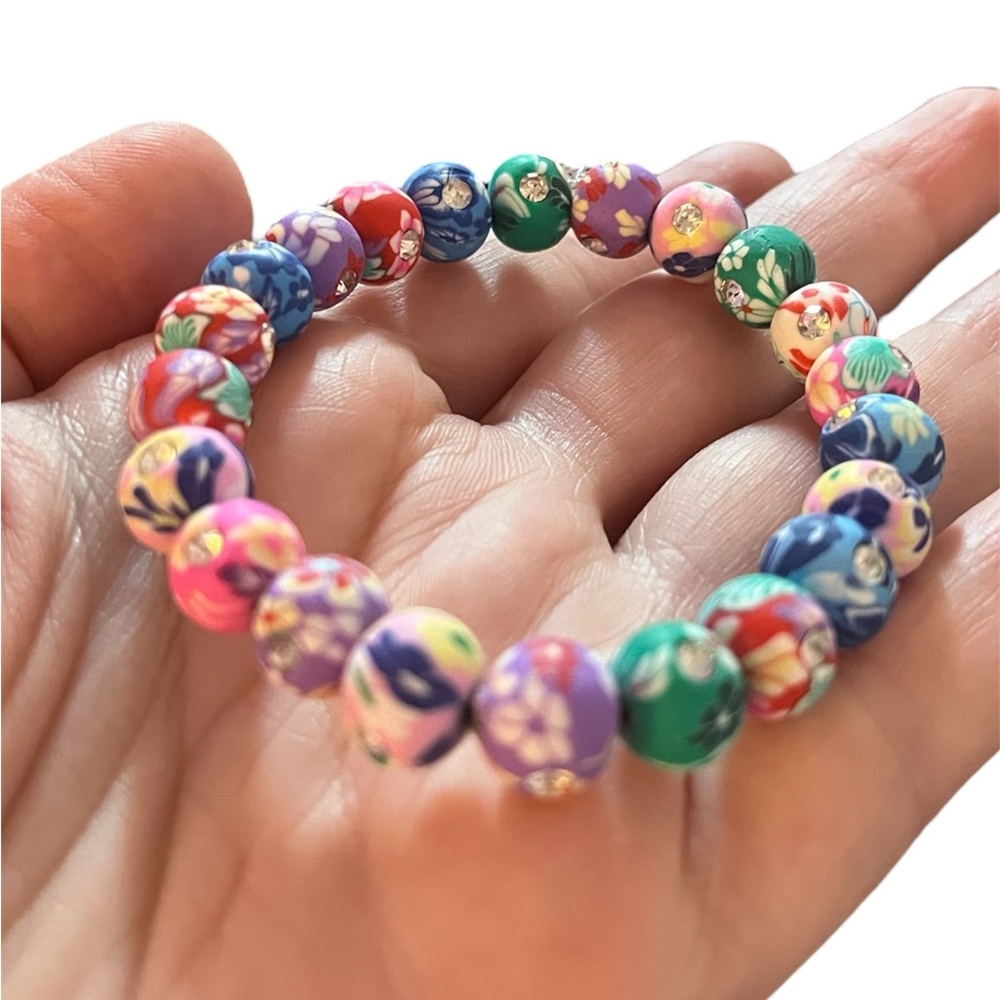 Floral Beaded Bracelet - Multicolor